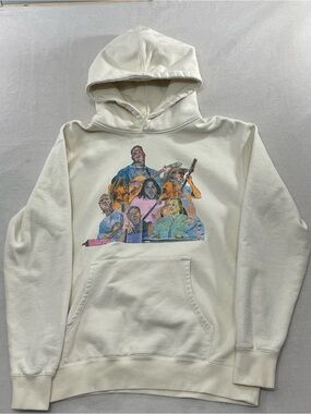 Zach Bryan Hoodie Mens L White The Quittin Time Tour Country Graphic Sweatshirt